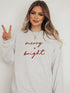Cursive Merry and Bright Graphic Sweatshirt (Plus)
