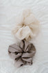Linen Organza Hair Scrunchie- Cool Sand