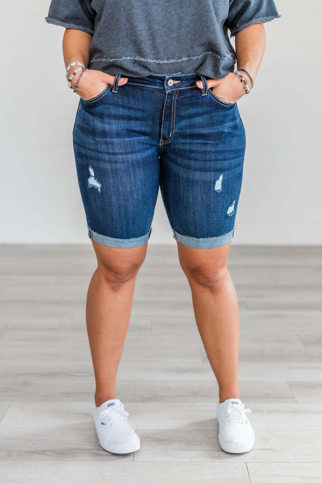Summer Days Cuffed Denim Shorts – Rise Apparel Retail