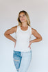 Summer Soulmates Ribbed Tank- White